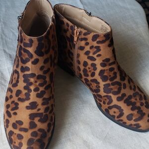 Leopard Print Ankle Boots